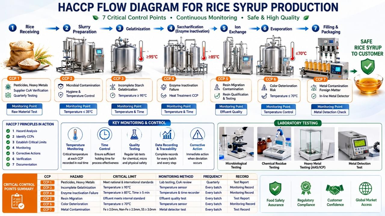 HACCP Critical Control Points in Rice Syrup Manufacturing