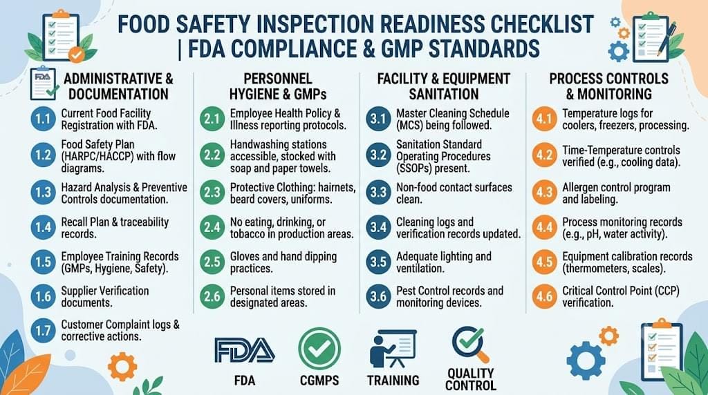 Regulatory Inspection Readiness Checklist for Rice Syrup
