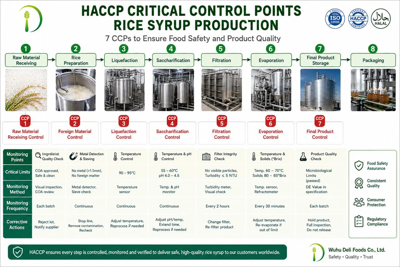 7 CCPs & 24 Tests: How Wuhu Deli Foods' Rice Syrup Quality Assurance Protects Your Brand 1 Rice Syrup HACCP Critical Control Points