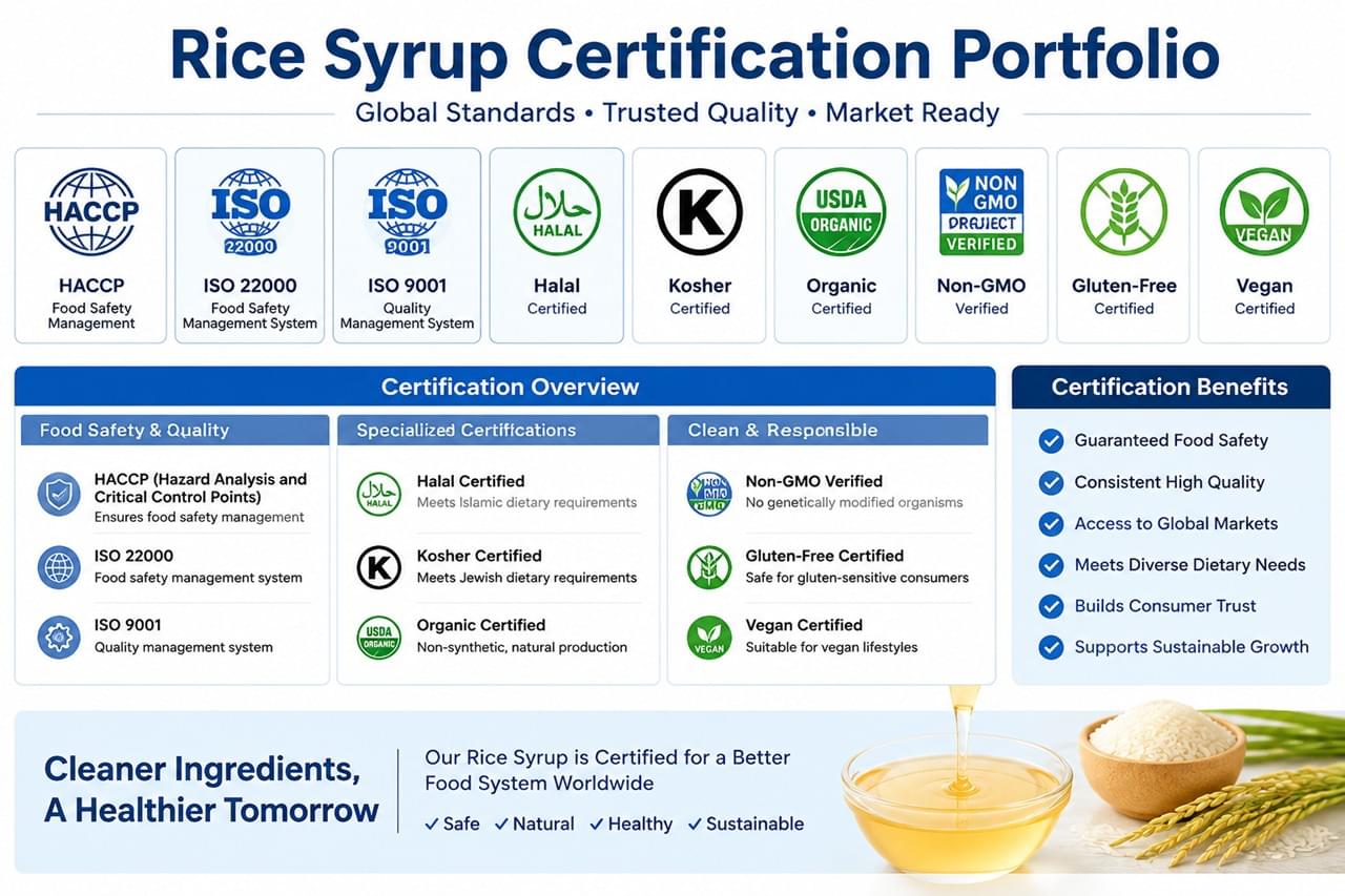 Wuhu Deli Foods Rice Syrup Certification Portfolio