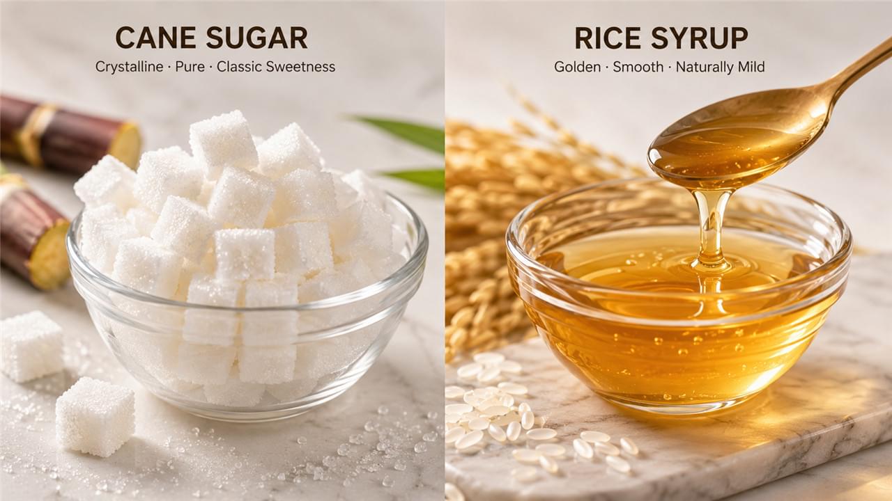 Compare rice syrup vs cane sugar for bakery, confectionery, and beverages. See 5 practical reasons to switch or blend — plus substitution formulas that work.