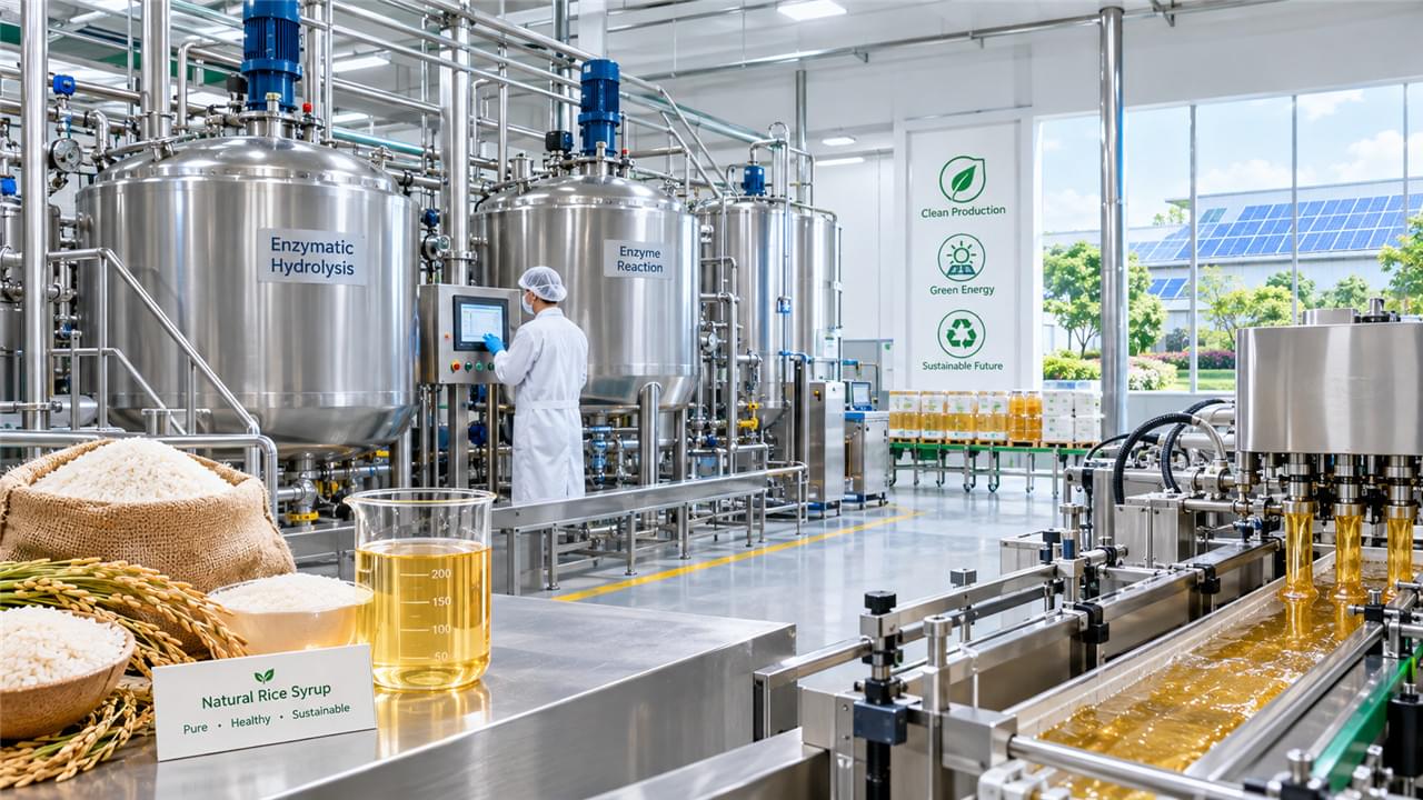 Rice syrup production facility showcasing clean label natural sweetener manufacturing process