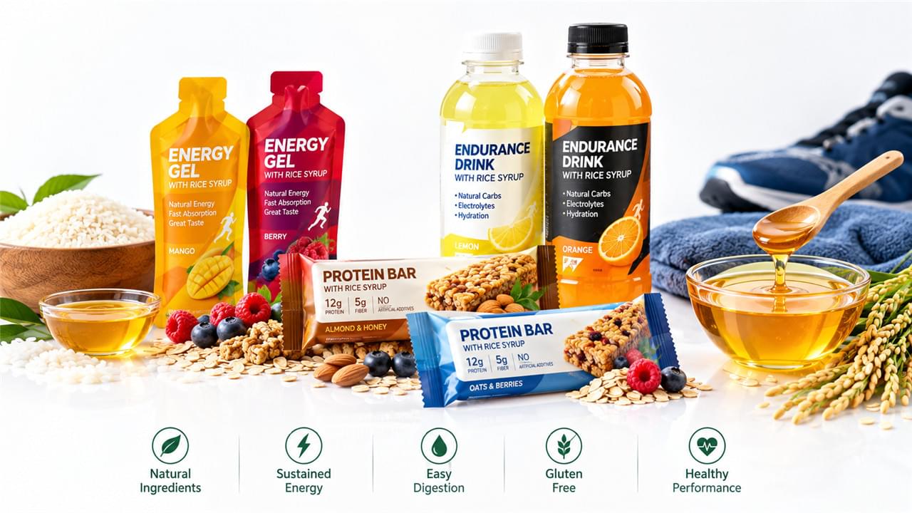 Sports nutrition products featuring rice syrup for clean label energy and performance
