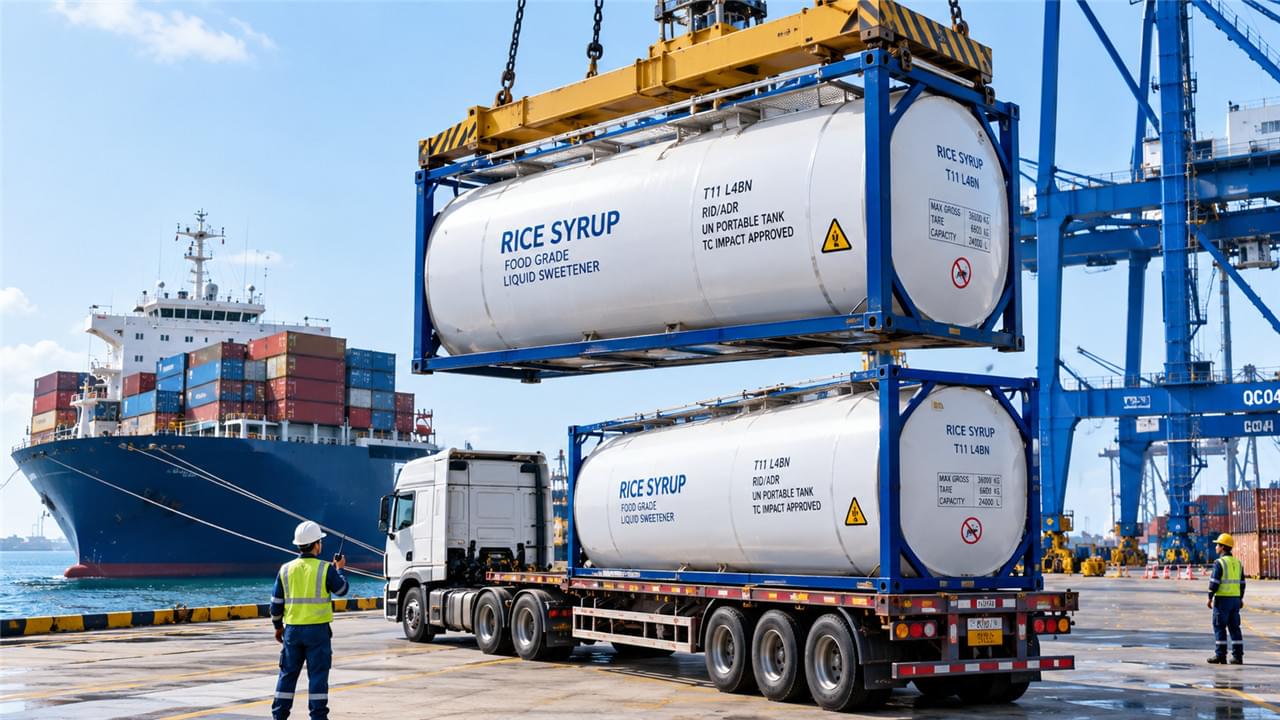 Global Rice Syrup Market: 5 Regional Insights That Reveal Where Demand Is Heading 2 Bulk liquid tanker container loading rice syrup for export logistics