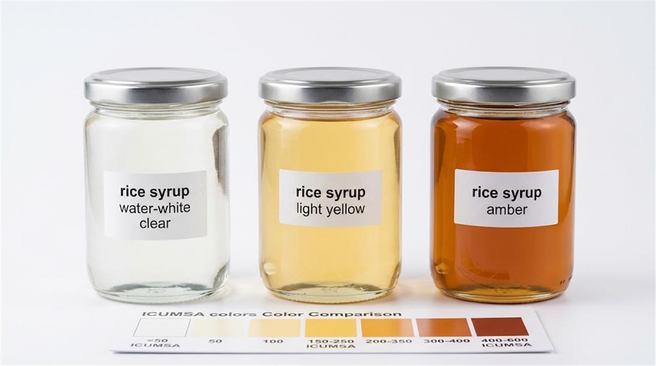 Rice syrup color grades from water-white to amber ICUMSA comparison