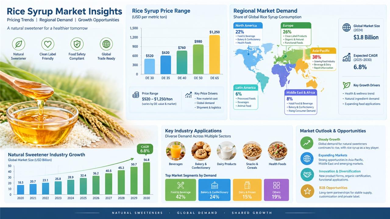 Global Rice Syrup Market: 5 Regional Insights That Reveal Where Demand Is Heading 1 Rice syrup market pricing and regional demand analysis chart for food industry